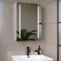 Single Door Chrome Bathroom Mirror Cabinet with Battery Operated Lights 500 x 700mm - Capricorn